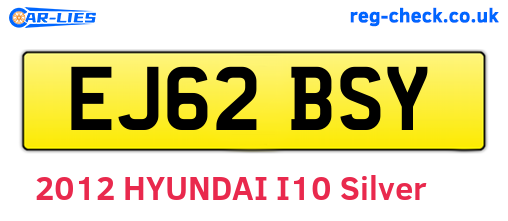EJ62BSY are the vehicle registration plates.