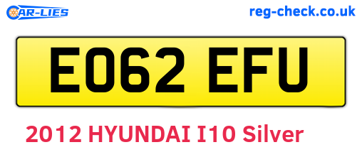 EO62EFU are the vehicle registration plates.