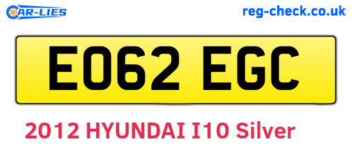 EO62EGC are the vehicle registration plates.