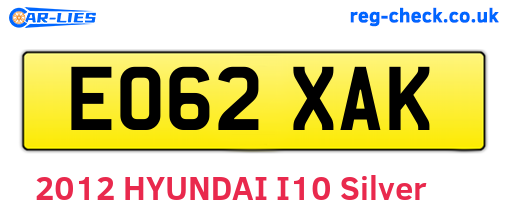 EO62XAK are the vehicle registration plates.