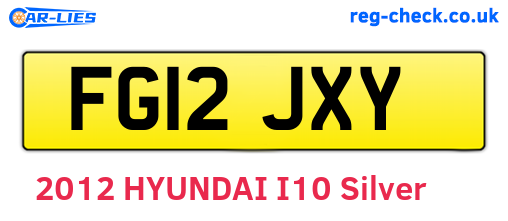 FG12JXY are the vehicle registration plates.