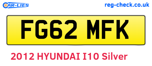 FG62MFK are the vehicle registration plates.