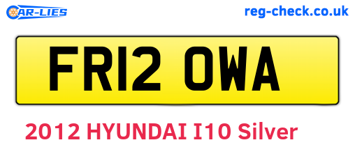 FR12OWA are the vehicle registration plates.