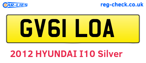 GV61LOA are the vehicle registration plates.