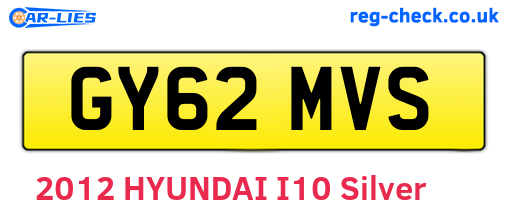 GY62MVS are the vehicle registration plates.