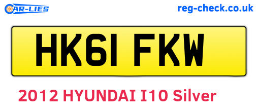 HK61FKW are the vehicle registration plates.