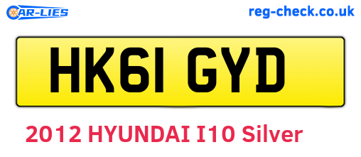 HK61GYD are the vehicle registration plates.