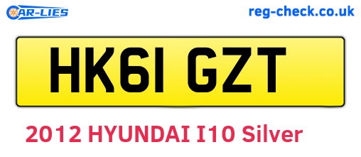 HK61GZT are the vehicle registration plates.