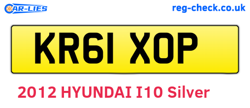 KR61XOP are the vehicle registration plates.