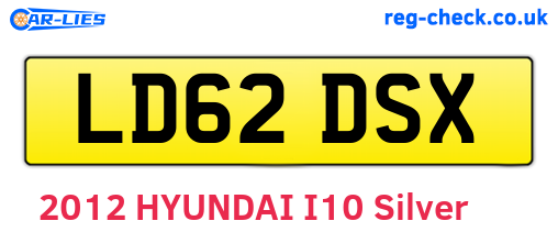 LD62DSX are the vehicle registration plates.