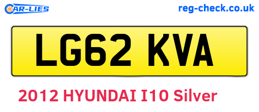 LG62KVA are the vehicle registration plates.