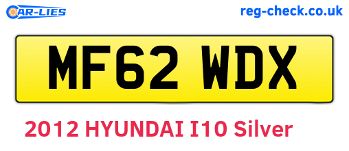 MF62WDX are the vehicle registration plates.