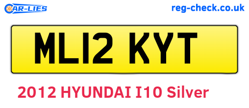 ML12KYT are the vehicle registration plates.