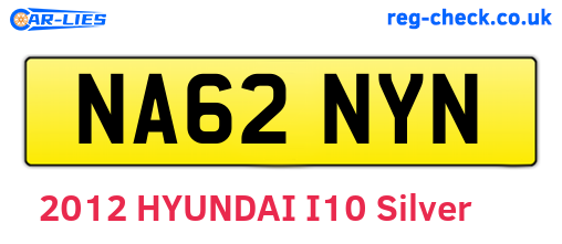 NA62NYN are the vehicle registration plates.