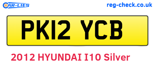 PK12YCB are the vehicle registration plates.