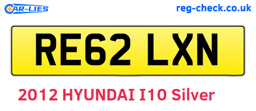 RE62LXN are the vehicle registration plates.