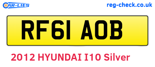 RF61AOB are the vehicle registration plates.