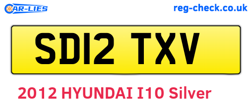 SD12TXV are the vehicle registration plates.