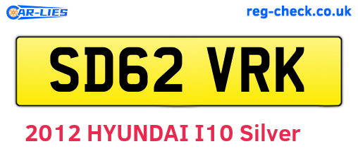 SD62VRK are the vehicle registration plates.