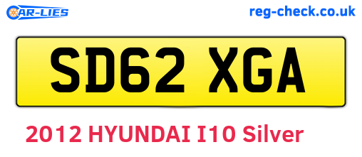 SD62XGA are the vehicle registration plates.