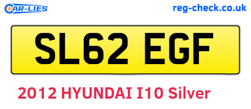 SL62EGF are the vehicle registration plates.