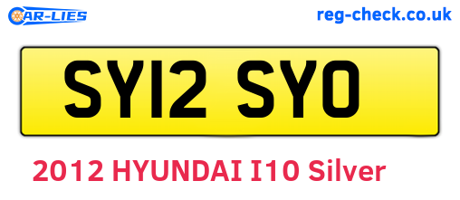 SY12SYO are the vehicle registration plates.