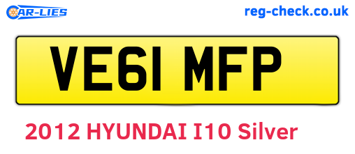 VE61MFP are the vehicle registration plates.