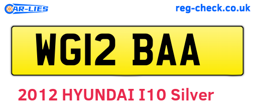 WG12BAA are the vehicle registration plates.