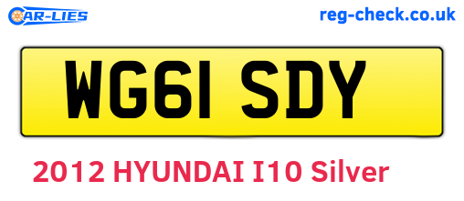 WG61SDY are the vehicle registration plates.