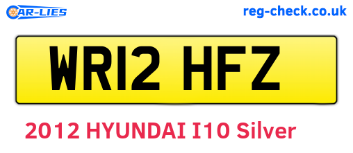 WR12HFZ are the vehicle registration plates.