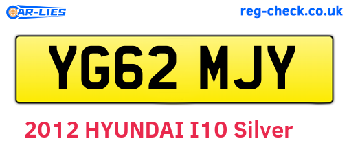 YG62MJY are the vehicle registration plates.