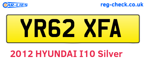 YR62XFA are the vehicle registration plates.
