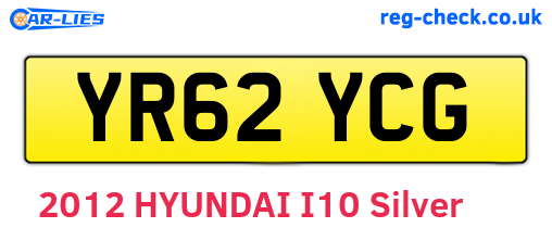 YR62YCG are the vehicle registration plates.