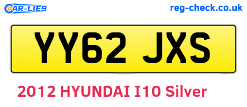 YY62JXS are the vehicle registration plates.