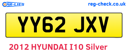 YY62JXV are the vehicle registration plates.