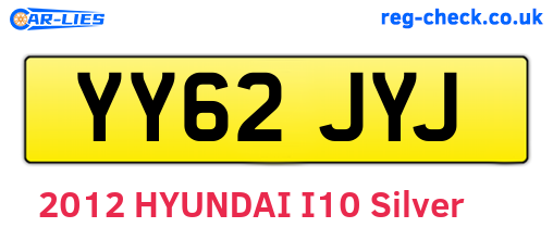 YY62JYJ are the vehicle registration plates.