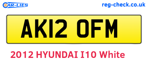 AK12OFM are the vehicle registration plates.