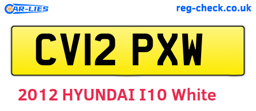 CV12PXW are the vehicle registration plates.