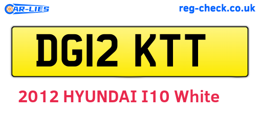 DG12KTT are the vehicle registration plates.