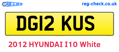 DG12KUS are the vehicle registration plates.