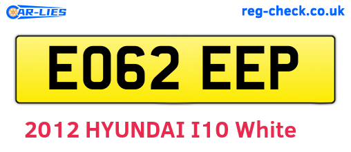 EO62EEP are the vehicle registration plates.