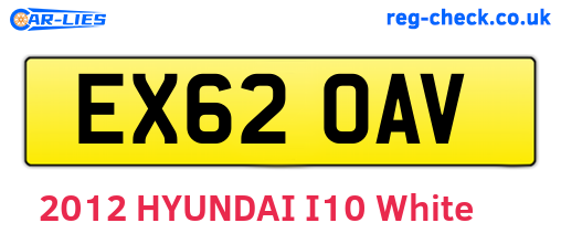 EX62OAV are the vehicle registration plates.