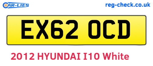 EX62OCD are the vehicle registration plates.