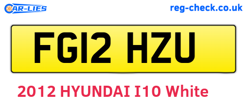 FG12HZU are the vehicle registration plates.
