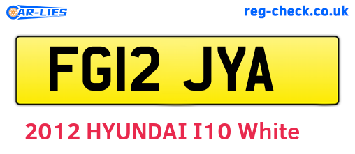 FG12JYA are the vehicle registration plates.