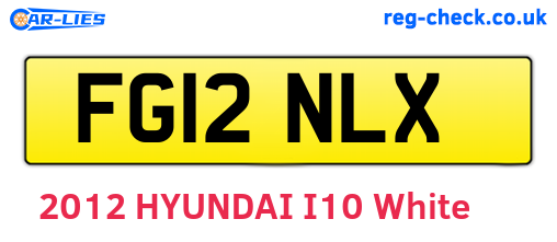 FG12NLX are the vehicle registration plates.