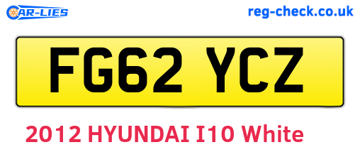 FG62YCZ are the vehicle registration plates.