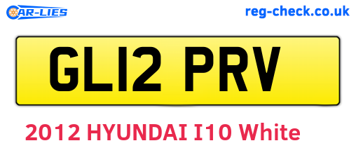 GL12PRV are the vehicle registration plates.