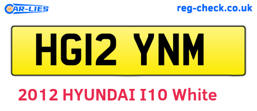HG12YNM are the vehicle registration plates.