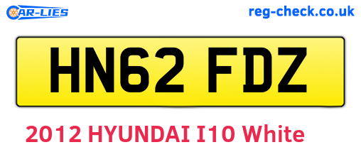 HN62FDZ are the vehicle registration plates.